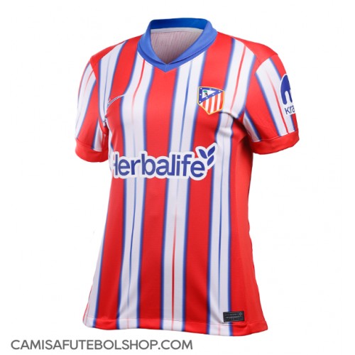 Camisa de time de futebol Atletico Madrid Replicas 1º Equipamento Feminina 2024-25 Manga Curta